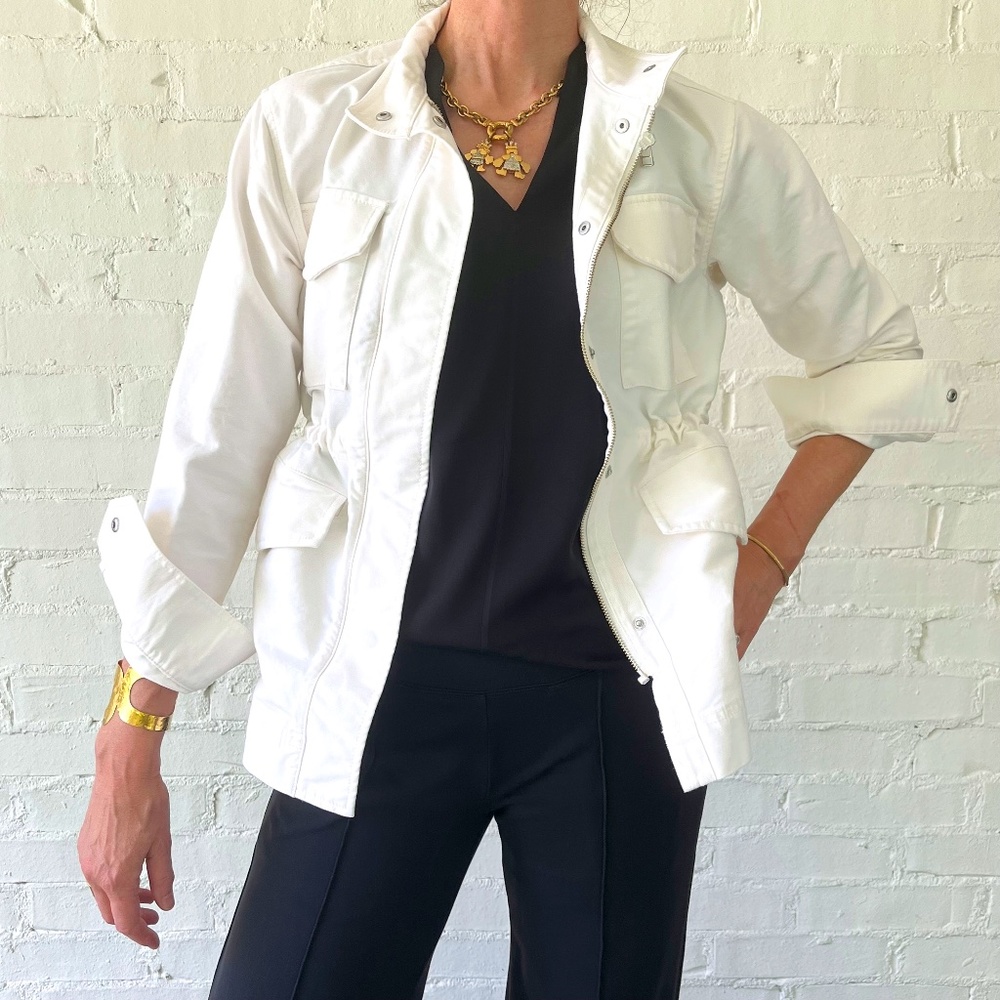 Everlane, Size Small, White, Over-Sized, Utility Jacket
